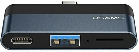 Usams Adapter Hub Usb 3.0 Usb-C Micro Sd Szary Grey Sj491Hub01 (Us-Sj491)