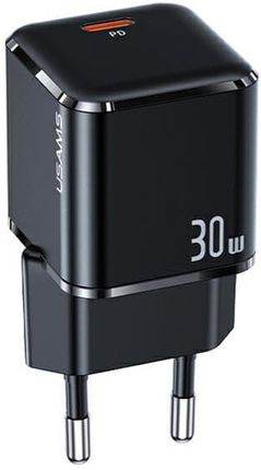 Usams 1Xusb-C T45 Mini 30W (Only Head) Pd3.0 Fast Charging Czarny Black Cc148Tc01 (Us-Cc148)