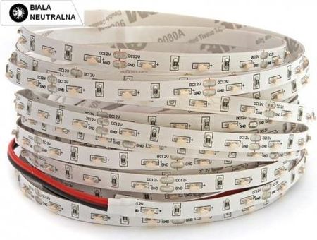 Uniled Taśma LED slim boczna 5W/1m biała neutralna 500lm/1m diody smd 3014 IP00 60 led/1m CRI>80 PROFESJONALNA (B3014300WN00)