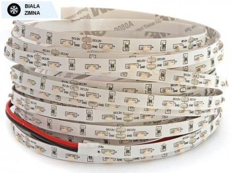Uniled Taśma LED slim boczna 5W/1m biała zimna 510lm/1m diody smd 3014 IP00 60 led/1m CRI>80 PROFESJONALNA (B3014300WC00)