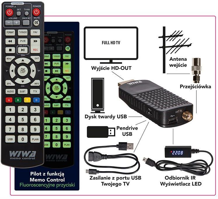 Wiwa Tuner Dvb T T H Mini Led H Miniled Opinie I Ceny Na Ceneo Pl