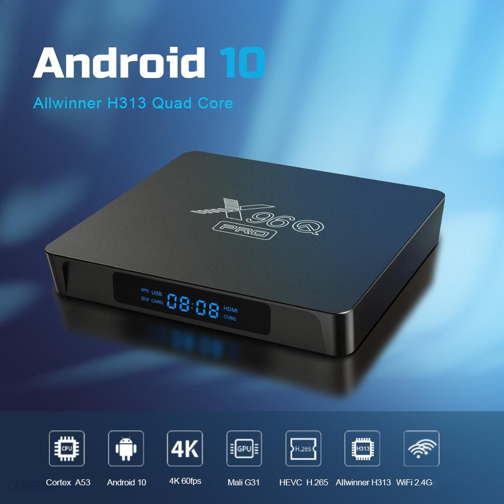 Odtwarzacz multimedialny 4K Android 10 X96Q PRO 2/16GB 