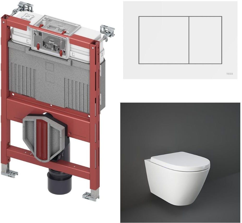 Zestaw podtynkowy Rak Resort Rimless Tece 82 Cm + Now Biały (GSRESNOR ...