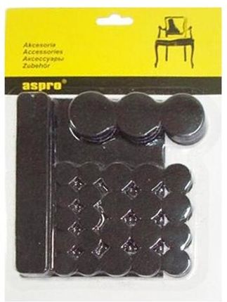 Aspro zestaw podkładek filcowych czarnych A-40002-10-038