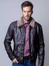 Zdjęcie Brązowa kurtka z ekoskóry - Krobia