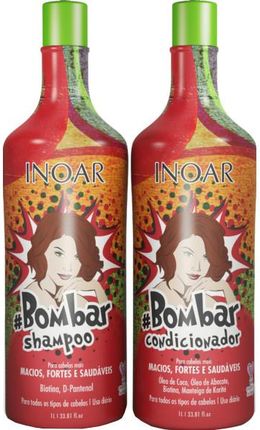 Inoar Zestaw Bombar szampon + odżywka odbudowująca do włosów 2x1000ml