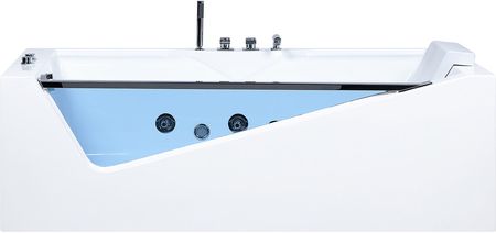 Beliani Nowoczesna prostokątna wanna LED z hydromasażem akrylowa biała Marquis