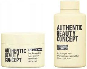 Authentic Beauty Concept Replenish zestaw odbudowujący szampon 50ml, maska 30ml