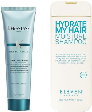 Kerastase Ciment Thermique and Hydrate My Hair Zestaw do włosów: cement termiczny 150ml + wegański szampon nawilżający 300ml