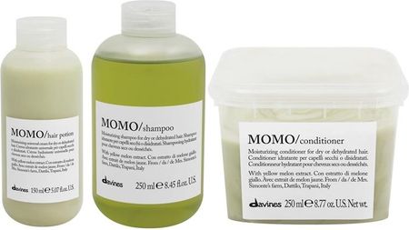 Davines Momo Zestaw nawilżający dla włosów suchych: szampon 250ml + odżywka 250ml + krem 150ml