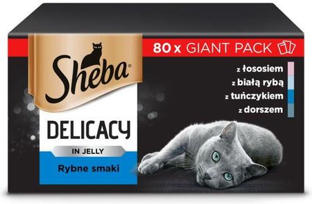Sheba Delicacy In Jelly Rybne Smaki W Galaretce Dla Dorosłych Kotów 80x85g