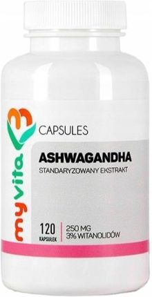 MYVITA Ashwagandha standaryzowany 3% 250 mg 120 kaps.