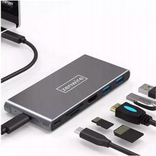 ADAPTER HUB USB-C Obudowa SSD M2 8w1 HDMI 4K SD PD