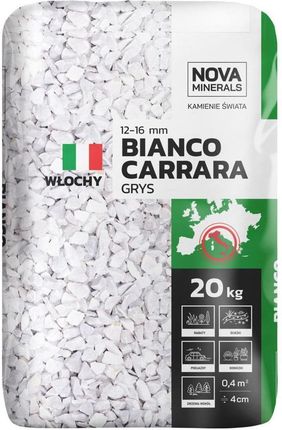 Grys Bianco Carrara 12-16mm 20Kg Biały Nova Minerals