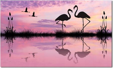 Obraz Flamingi 10 Róż 140X82Cm Ptaki Flaming 11763856406