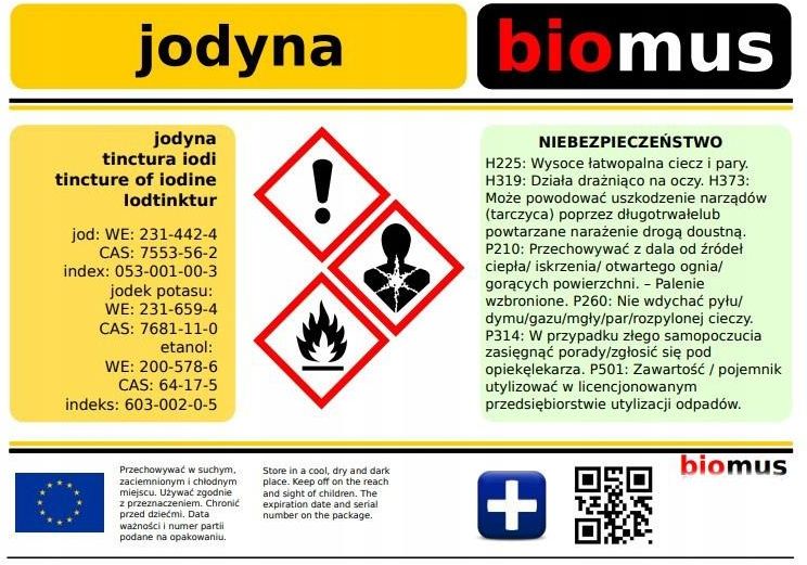 Jodyna 3% Roztwór Alkoholowy Jodu 500Ml Biomus - ceny i opinie - Ceneo.pl