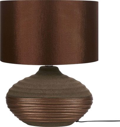 Beliani Lampa stołowa Lampka nocna porcelanowa brązowa LIMA (21396)