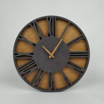 Wajdrew Duży zegar ścienny 30cm czarny antracyt Rzymski