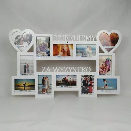 Wajdrew Multirama ramka na zdjęcia z napisem Dziękujemy za wszystko 12 zdjęć serca