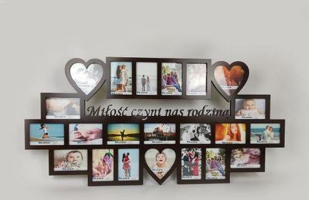 Wajdrew Multirama ramka na zdjęcia z napisem Miłość czyni nas rodziną 22 zdjęć serca
