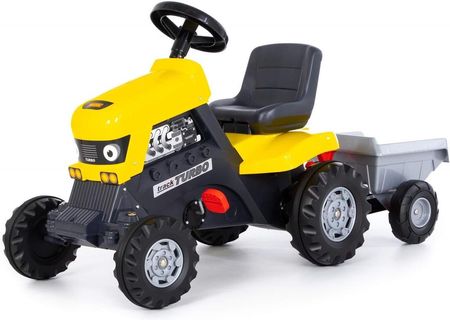 Polesie 89328 Traktor Jeździk Na Pedały Turbo Z Naczepą Żółty