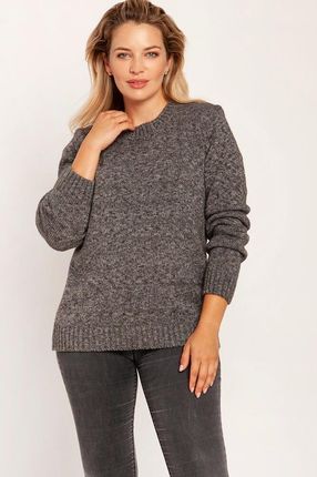 Klasyczny sweter z melanżowej przędzy (Grafitowy, M)