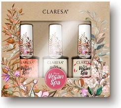Claresa ZESTAW Vegan Spa Pink Power - zestaw do pielęgnacji paznokci 3x5g