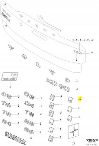 Pokrowiec samochodowy VOLVO EMBLEMAT EXCELLENCE NA TYLNĄ KLAPĘ 31440193 ...
