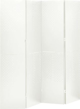 vidaXL Parawan 4-Panelowy Biały 160x180cm Stalowy 335899