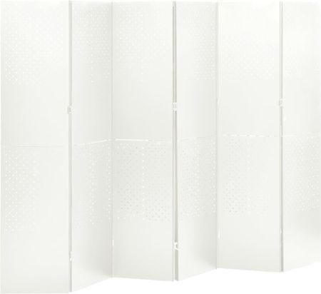 vidaXL Parawan 6-Panelowy Biały 240x180cm Stalowy 335905
