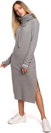 June Dresowa Sukienka Z Wysokim Kołnierzem Szara S M L XL XXL (Em622Gy)