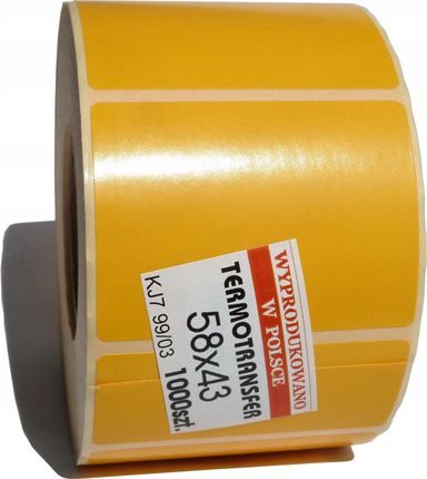 Matias Etykiety Termotransferowe 58X43 Nalepki Żółte 1000 (700115)