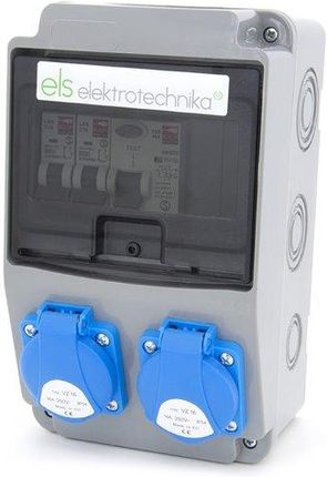 Els Elektrotechnika Rozdzielnica Budowlana 2xGs 230V + Zabezpieczenia + Różnicówka (6No22C00F)