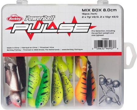 Berkley Zestaw przynęt gumowych Pulse Shad MixBox with Jigheads 8 (1550663)