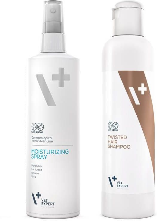 Vet Expert Piękny Włos MOISTURIZING SPRAY + TWISTED HAIR SHAMPOO zestaw
