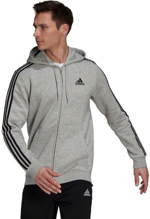 Bluza męska adidas Essentials Fleece szara HB0041 - zdjęcie 3 Bluza męska adidas Essentials Fleece szara HB0041
