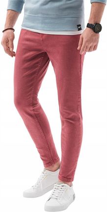 Spodnie męskie jeansowe P1058 czerwone M