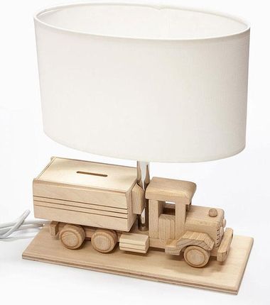 Biała Lampka Dziecięca Ciężarówka Ze Skarbonką S190 Edvin