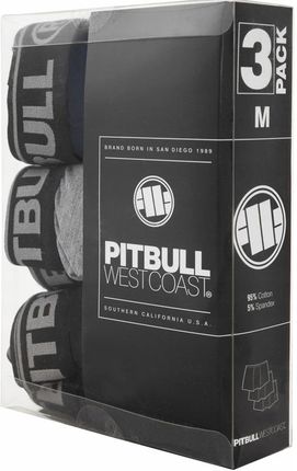 Bokserki męskie Pitbull 3-pak Pit Bull czarne - sklep
