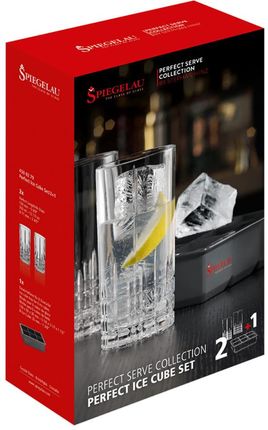 Spiegelau Perfect szklanki kryształowe do longdrinków 350 ml. + duży wkład na kostki lodu.
