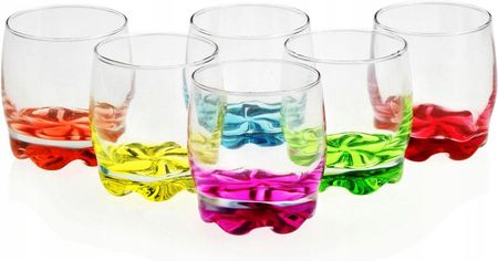 Glasmark Kolorowe niskie szklanki do whisky drinków soku 250ml