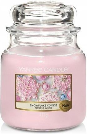 Yankee Candle Świeca Zapachowa Snowflake Cookie Słoik Średni 30004