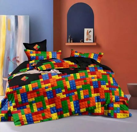 Cotton World Pościel 160X200 Bawełna Satynowa 3D Gruba 3 Części 1770 Klocki Lego 23135246