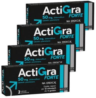 Actigra Forte 50mg 4 x 2 tabletki powlekane