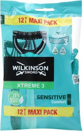 Wilkinson Sword Zestaw Jednorazowych Maszynek Do Golenia Xtreme 3 Pure Sensitive 12 Szt