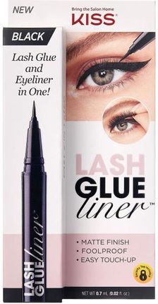 Klej do rzęs i eyeliner 2 w 1 - Kiss Lash Glue Liner Black