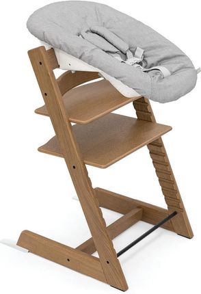 Stokke Tripp Trapp Newborn Set krzesełko do karmienia z litego drewna zestaw dla noworodka Oak Brown