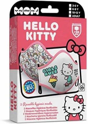 Maska higieniczna materiałowa wielokrotnego użytku Hello Kitty Dorosłych ( 2 uds)