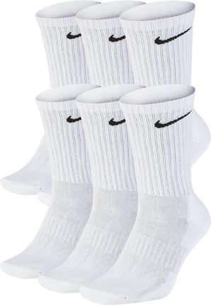 Skarpety długie NIKE Everyday Cushion Crew 6 pak BIAŁE Sportowe