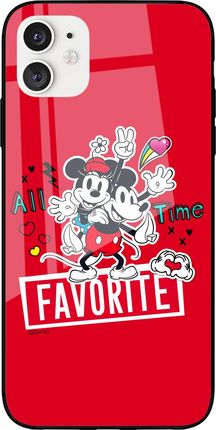 Etui Mickey i Minnie 011 Disney Premium Glass Czerwony Producent: Huawei, Model: P20